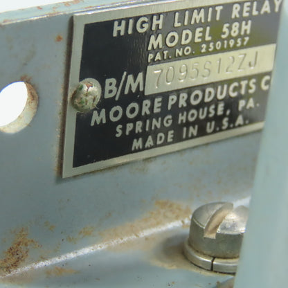 Moore Products 58H High Limit Relay 1/4" NPT Ports