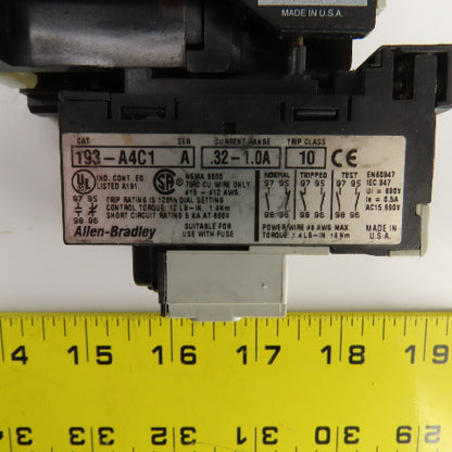 Allen Bradley 100-A09ND31 600V Contactor 120V Coil W/193-A4C1 Overload Relay