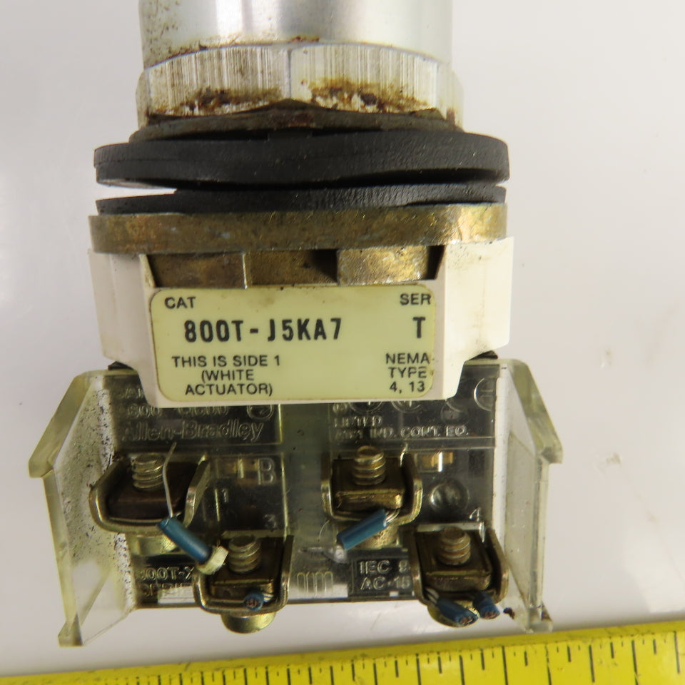 Allen Bradley 800T-J5KA7 Ser T 3 Position Selector Switch 600V