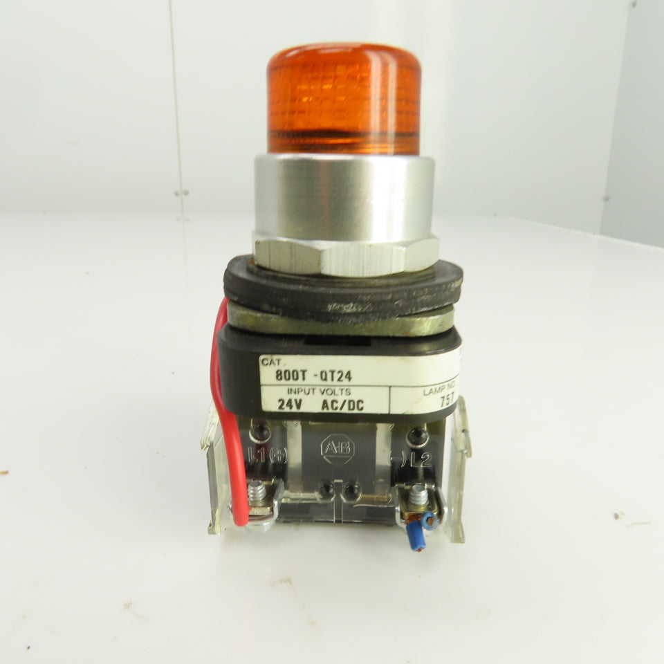 Allen Bradley 800T-QT24 Ser T Amber Illuminated Push Button Switch 24V
