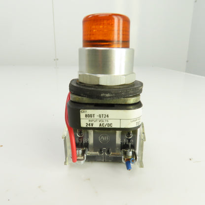 Allen Bradley 800T-QT24 Ser T Amber Illuminated Push Button Switch 24V