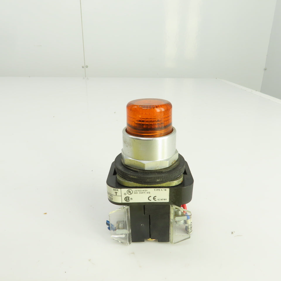 Allen Bradley 800T-QT24 Ser T Amber Illuminated Push Button Switch 24V