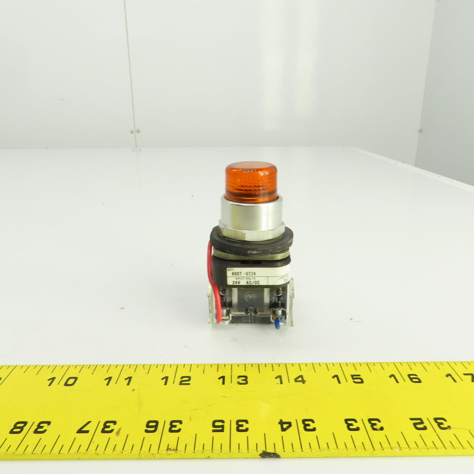 Allen Bradley 800T-QT24 Ser T Amber Illuminated Push Button Switch 24V