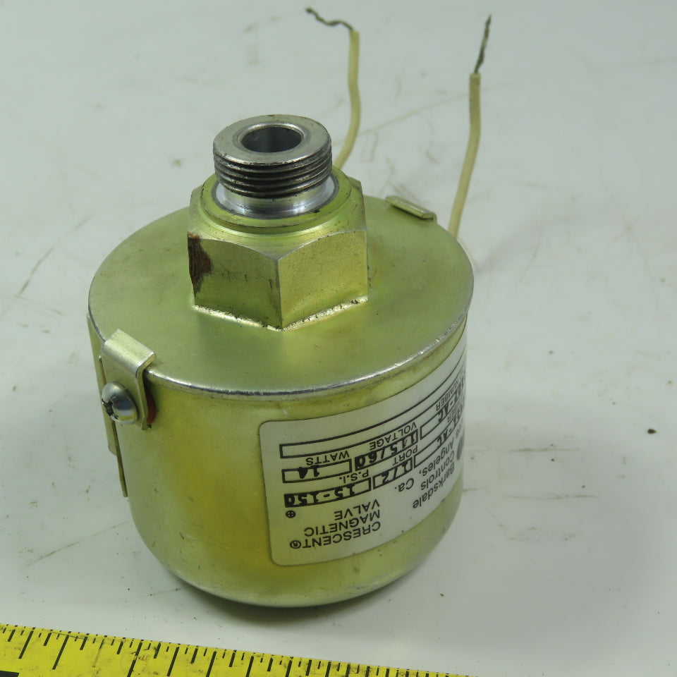 Barksdale 2002-AC Crescent Magnetic Valve Normally Open 115V 14W  15-150 PSI