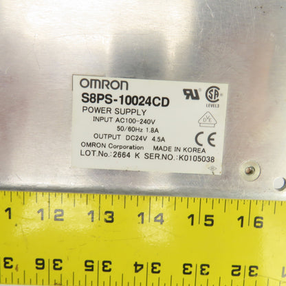 Omron S8PS-10024CD 24VDC 4.5A Power Supply 100-240VAC 1.8A Input