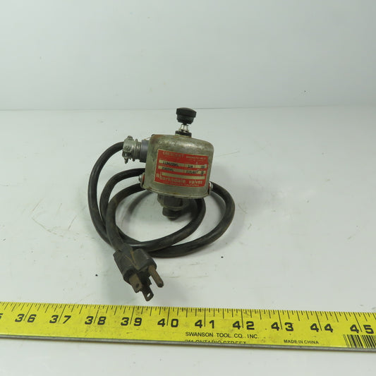 Barksdale 2002Ml Crescent Magnetic Solenoid Valve 115V 14W  150 PSI