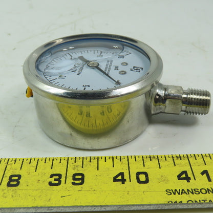 Terice D83LFSS 0-30PSI  2-1/2" Stainless Steel Liquid Filled Gauge 1/4"NPT Lower