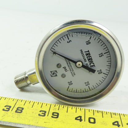 Terice D83LFSS 0-30PSI  2-1/2" Stainless Steel Liquid Filled Gauge 1/4"NPT Lower