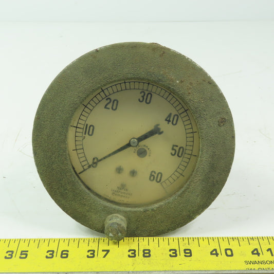 Marsh Instrument 0-60PSI 3-1/2 Pressure Gauge W/Recalibration Screw 3/8" MNPT