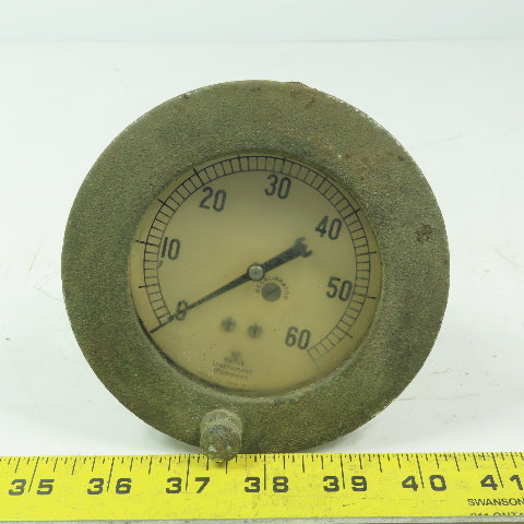 Marsh Instrument 0-60PSI 3-1/2 Pressure Gauge W/Recalibration Screw 3/8" MNPT