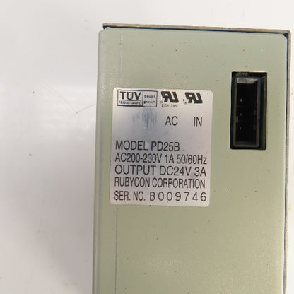 Rubycon PD25B 24VDC Power Supply 200-230VAC Input