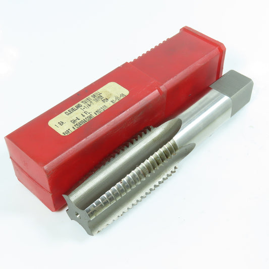Cleveland 1-1/4"-7 NC Taper Tap Straight 4 Flute 2-5/8" LOC 5-3/4" OAL USA