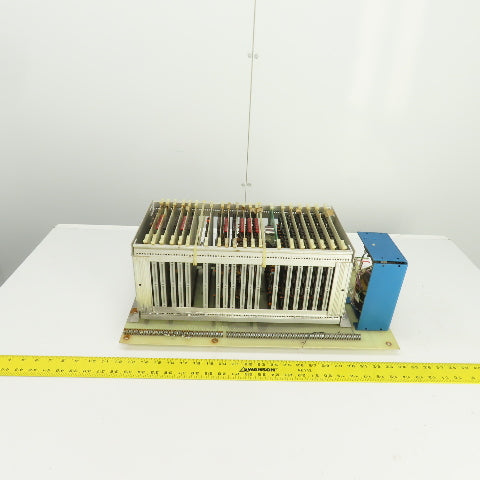 Timesavers D78262 Rev 2 Card #1 20 Slot CPU Rack Chassis W/Power Supply & Cards