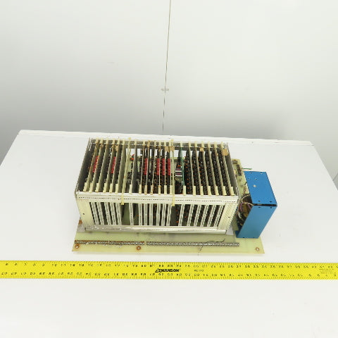 Timesavers D78262 Rev 2 Card #1 20 Slot CPU Rack Chassis W/Power Supply & Cards