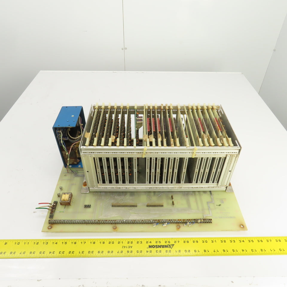 Timesavers D78262 Rev 2 Card #1 20 Slot CPU Rack Chassis W/Power Supply & Cards
