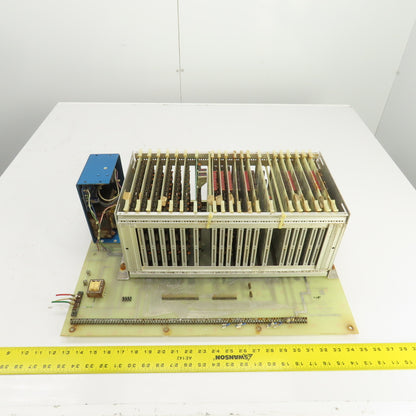 Timesavers D78262 Rev 2 Card #1 20 Slot CPU Rack Chassis W/Power Supply & Cards