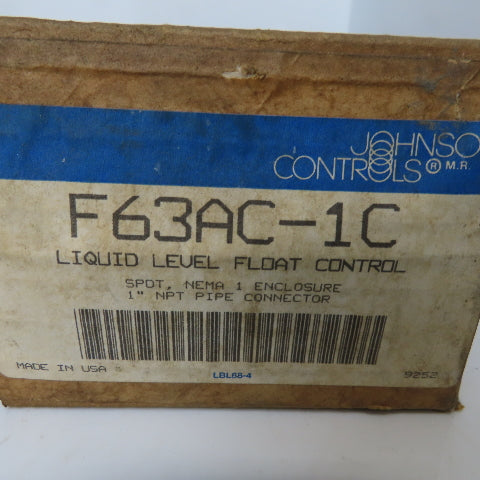 Johnson Control F63AC-1C Liquid Level Float Control 1" Pipe Connector