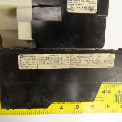 Telemecanique LC1 D503 600V Contactor 120V Coil W/LR-D40 353 Overload
