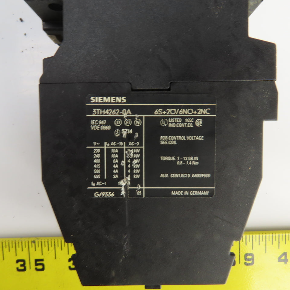 Siemens 3TH4262-0A 600V Contactor 120V Coil