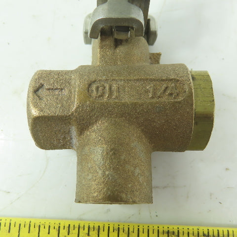 Apollo 1/4" FNPT 3 Way Ball Valve 600 WOG