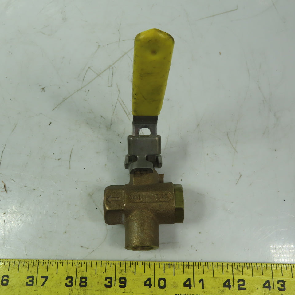 Apollo 1/4" FNPT 3 Way Ball Valve 600 WOG