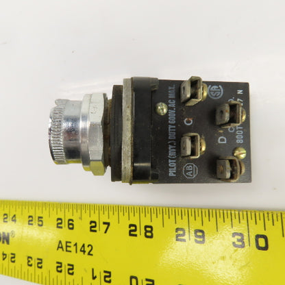 Allen Bradley 600 VAC Momentary Contact Black Push Button Switch