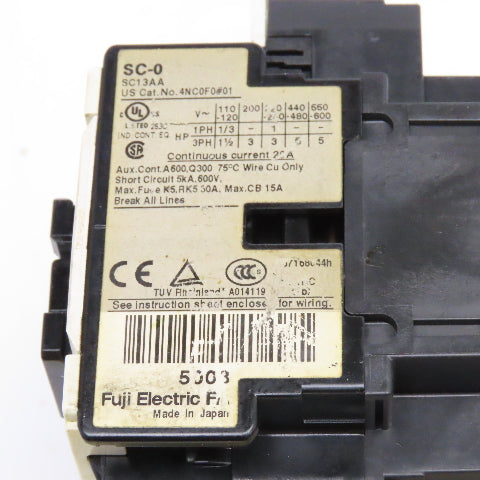 Fuji SC-0 600V 5.5kW Reversing Motor Contactor 0.95-1.45A trip