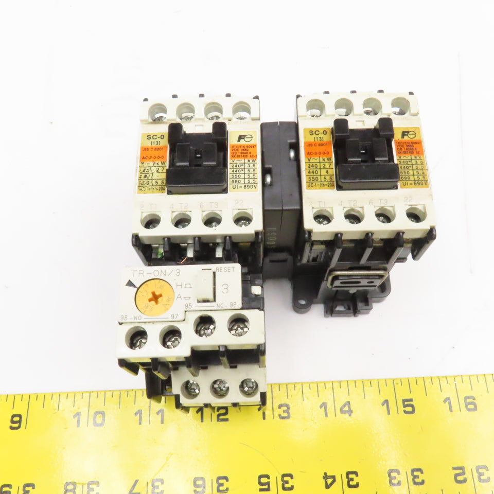 Fuji SC-0 600V 5.5kW Reversing Motor Contactor 0.95-1.45A trip