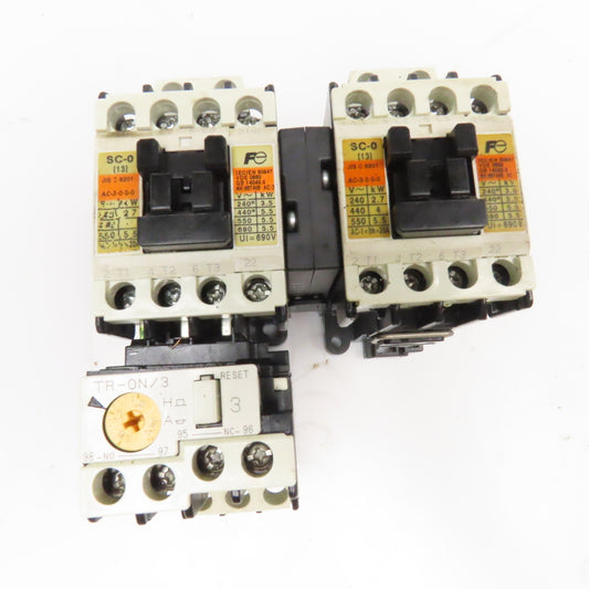 Fuji SC-0 600V 5.5kW Reversing Motor Contactor 0.95-1.45A trip