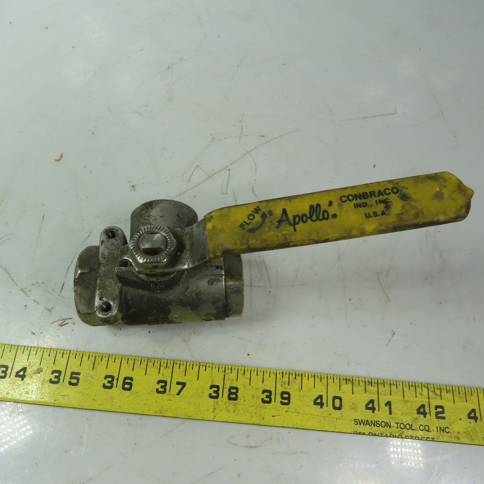 Apollo 3/4" FNPT 3 Way Stainless Steel Ball Valve 800 WOG