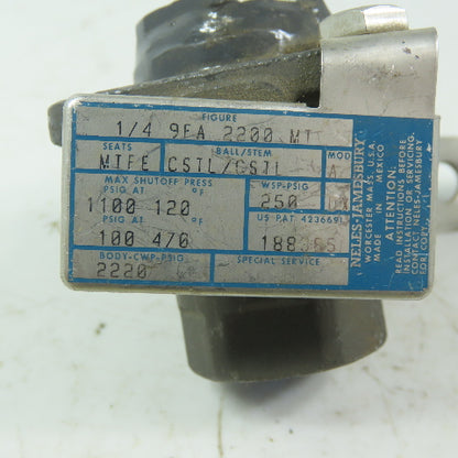 Neles Jamesbury 1/4" FNPT Steel Ball Valve