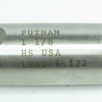 Putnam 1-1/8" Square End Mill 2 Flute 3" LOC 5-1/2" OAL 1" Shank