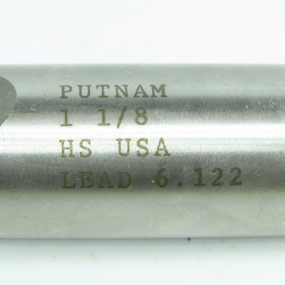 Putnam 1-1/8" Square End Mill 2 Flute 3" LOC 5-1/2" OAL 1" Shank