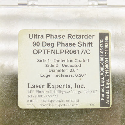 Laser Experts OPTFNLPR0617/C Ultra Phase Retarder 90° Deg. Phase Shift 2" OD