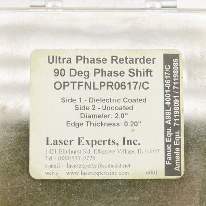 Laser Experts OPTFNLPR0617/C Ultra Phase Retarder 90° Deg. Phase Shift 2" OD
