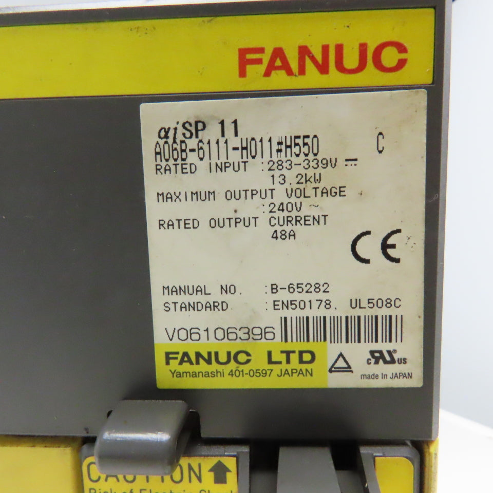 Fanuc A06B-6111-H011 #H550 283-339VDC Spindle Drive 240V Output