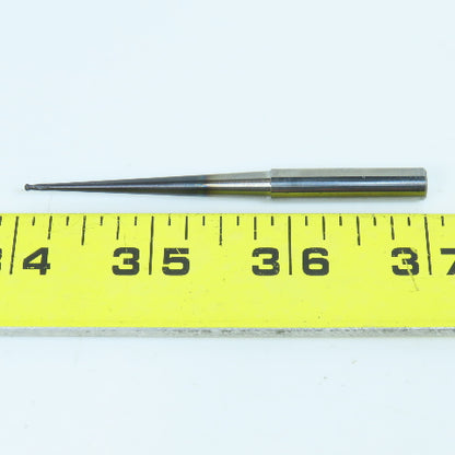 Storm BOOM-0016B .060" Carbide Tapered Ball Nose End Mill 3° ALTiN .100" LOC