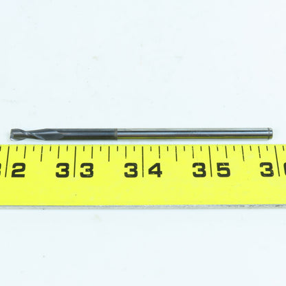 3/16" (.187") Square End Mill 2 Flute 1/2" LOC 4" OAL .031 Radius