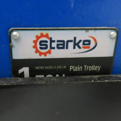 Starke 1 Ton Manual Push Beam Trolley W/ End Stops For 11-14" Beam