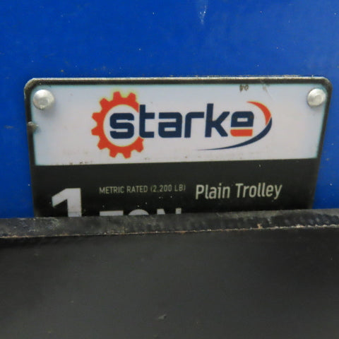 Starke 1 Ton Manual Push Beam Trolley W/ End Stops For 11-14" Beam