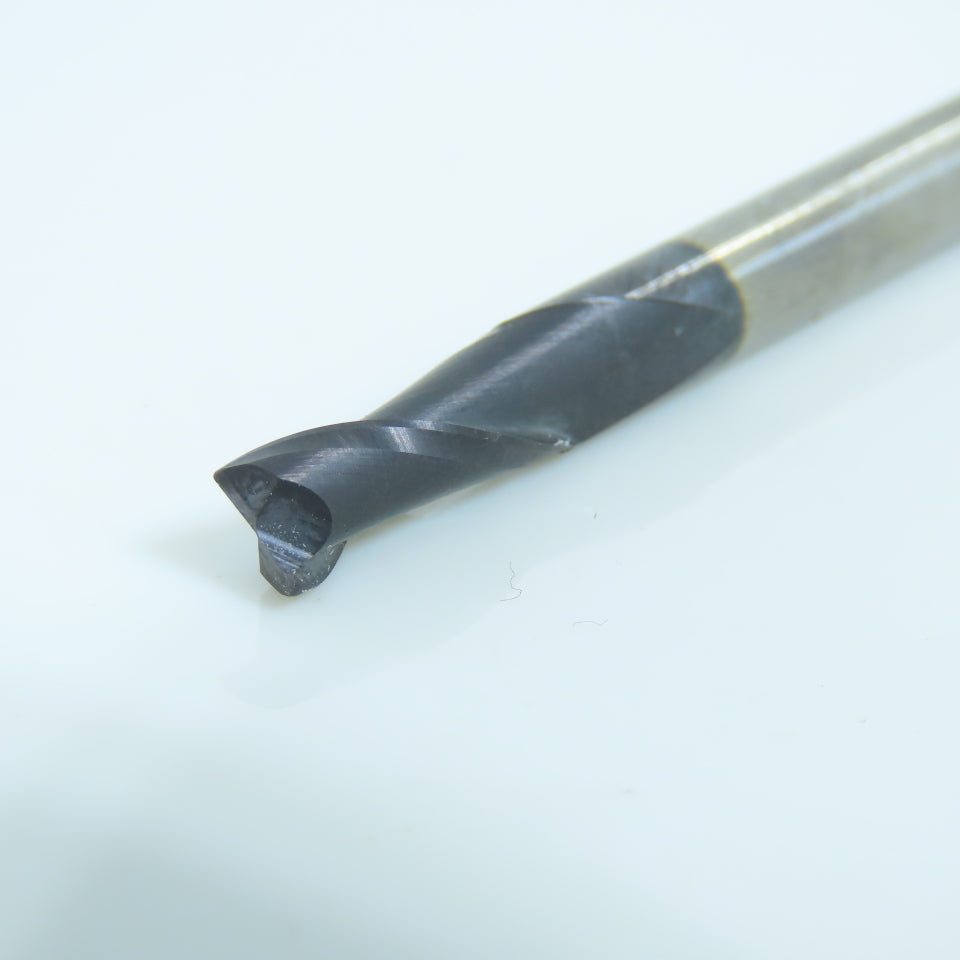 3/16" (.187") Square End Mill 2 Flute 1/2" LOC 4" OAL .010 Radius