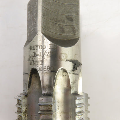Royco 1-1/2" NPT HS Straight 7 Flute Pipe Tap 4" OAL 1-1/8" Shank