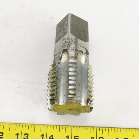 Royco 1-1/2" NPT HS Straight 7 Flute Pipe Tap 4" OAL 1-1/8" Shank