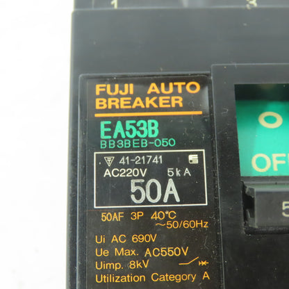 Fuji Auto EA53B 50A 3 Pole Circuit Breaker BB3B-050