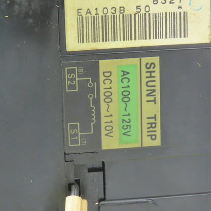 Fuji Auto <-- EA103B 50A 3 Pole Circuit Breaker BB3EEB-050 W/Shunt Trip