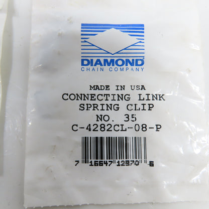 Diamond Chain C-4282CL-08-P No. 35 Connecting Link Spring Clip Lot Of 3