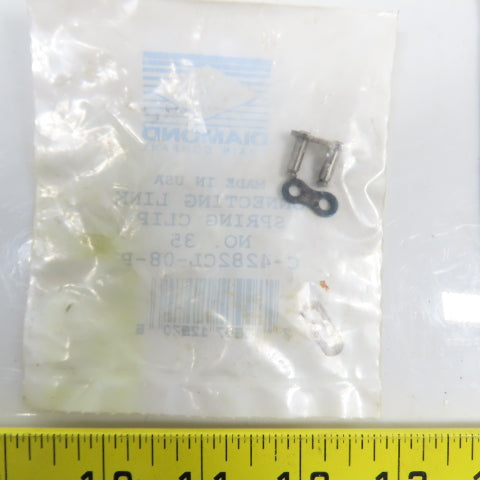 Diamond Chain C-4282CL-08-P No. 35 Connecting Link Spring Clip Lot Of 3