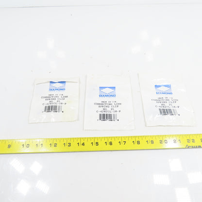 Diamond Chain C-4282CL-08-P No. 35 Connecting Link Spring Clip Lot Of 3