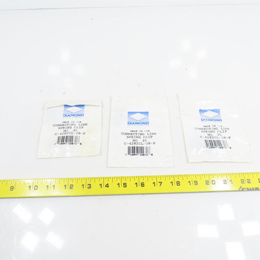Diamond Chain C-4282CL-08-P No. 35 Connecting Link Spring Clip Lot Of 3