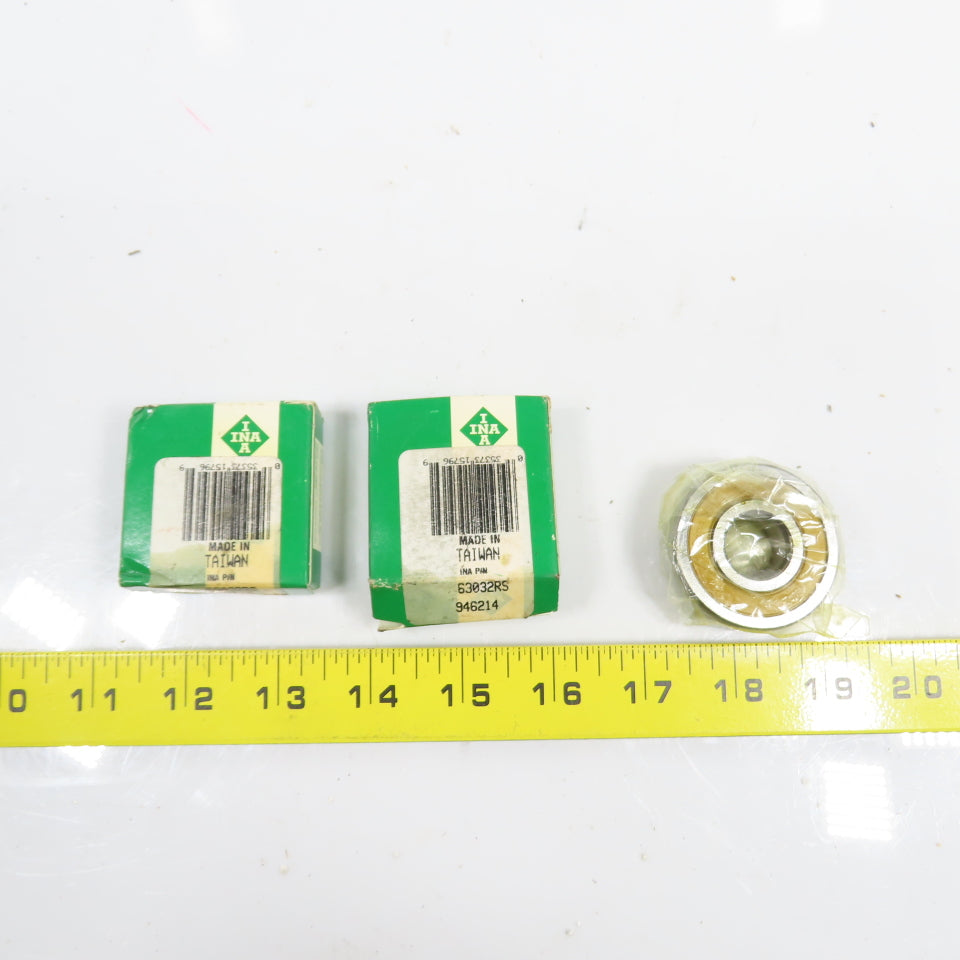 Ina 63032RS Deep Groove Radial Ball Bearing 47mm OD x 17mm ID x 14mm Thick Lot/2